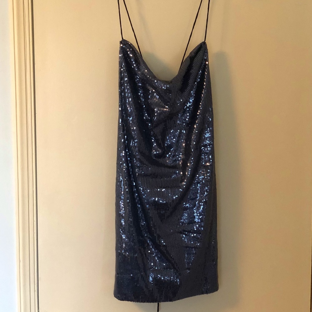 Women's ASOS Navy Sequin Mini dress size US 8